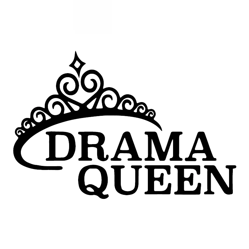 Creative DRAMA QUEEN Car Decals High Quality Window Decoration Personality Pvc Waterproof Black/white 17cm*11cm