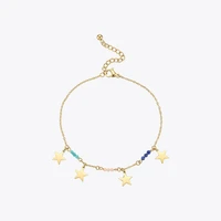 enfashion star anklet bracelet gold color colorful foot chain stainless steel fashion jewelry bijoux beach accessories a215003