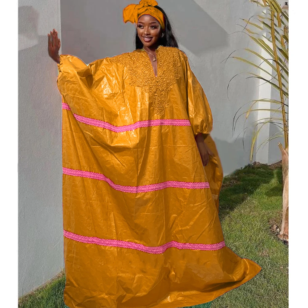 Фото Dashiki Robe Africaine Femme Nouveauté Bazin Riche Длинные платья большого размера высшего качества Bazsin Riche Dashiki Robe Одежда №1