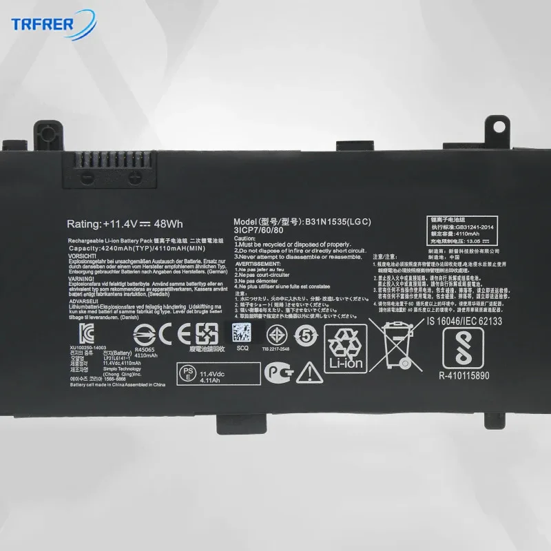 Фото MA B31N1535 аккумулятор для ноутбука Asus Zenbook UX310 ux310ua ux310atnya UX410 ux410u u4000u u400atnya rx310u ux410ua ux410aq 48wh №4