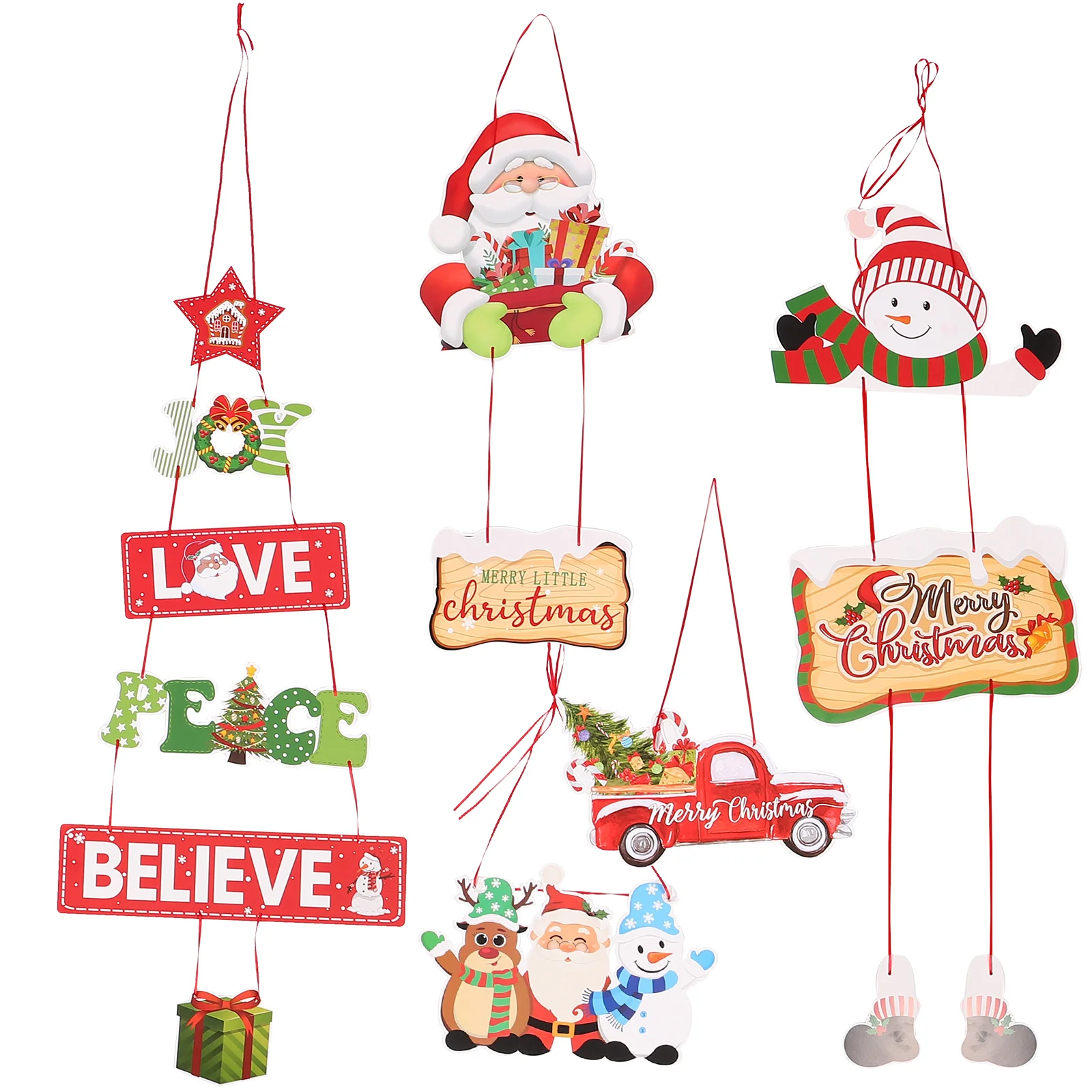 

5pcs Christmas Paper Ornament Christmas Decoration Christmas Party Favors Xmas Sign