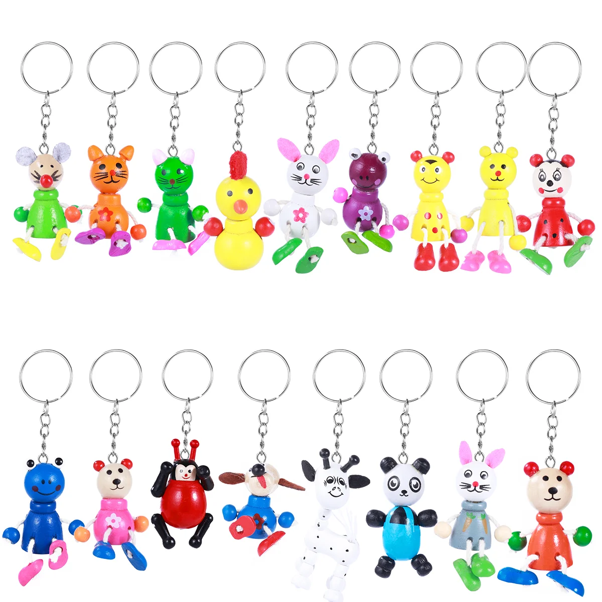 

Cartoon Animal Keychain Crafts Adults Puppy Wooden Metal Child Automotivearts &