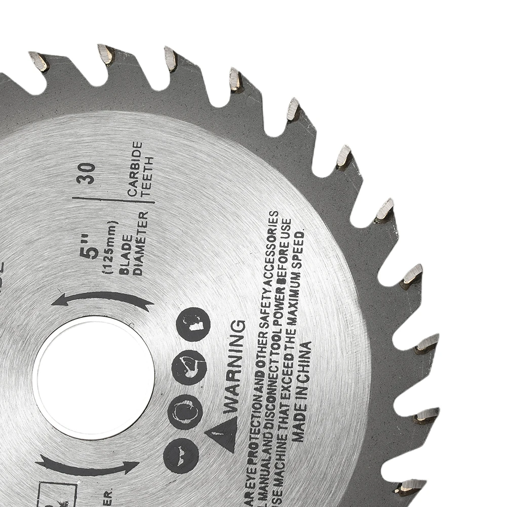 

1pc 5inch 125mm Carbide Tipped Saw Blade 30 Teeth Wood Cutting Disc For Solid Wood Wood-based Panels Plywood Cutting Tools