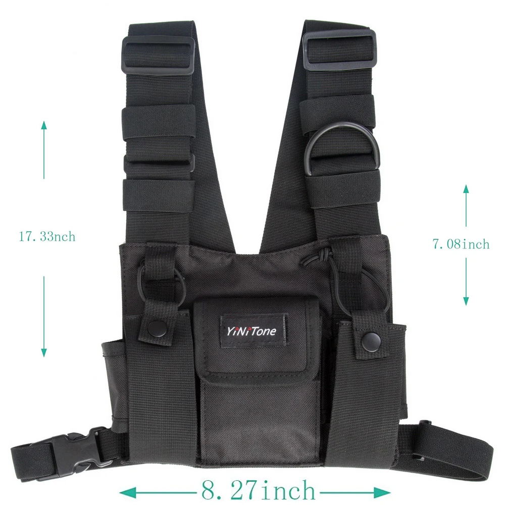 BG-01 black Universal Radio Chest Harness Bag Pocket Pack Holster  for Two Way Radio