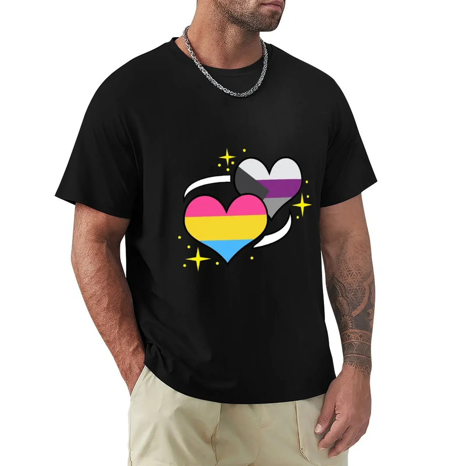 Футболка Pan с демосексуальным флагом и сердечком футболка рисунком на заказ