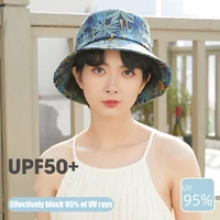 new womens fashion printing fisherman hat korean version cotton outdoor travel hiking sunshade sunscreen trend design basin hat