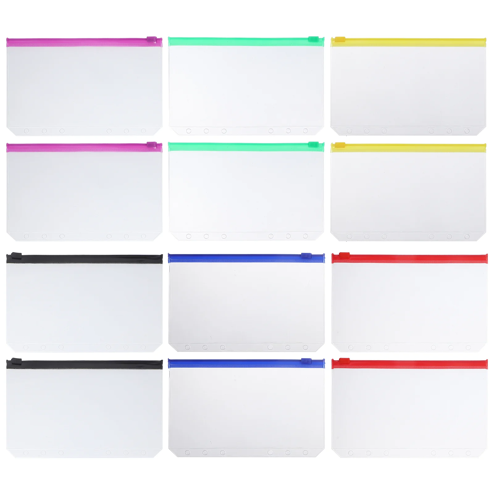 

12 Pcs Business Card Zipper Pouch Binder Pocket File Folder Case Pouches Organizing Pvc Notebook Reusable