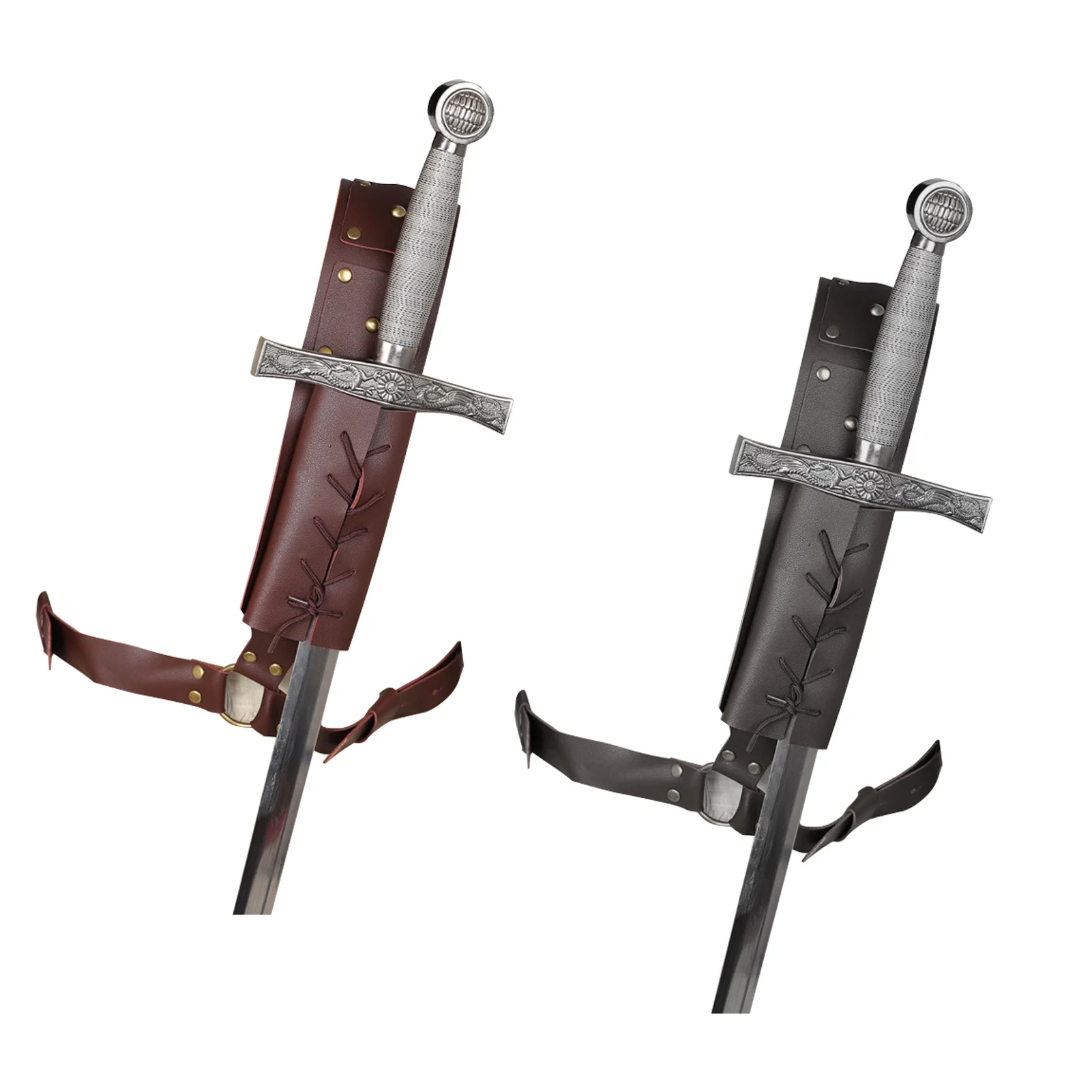 

Leather Medieval Scabbard Easy To Store Costume Accessory Rapier Knight Saber Belt Exquisite Renaissance Rapier Knight Crossbody