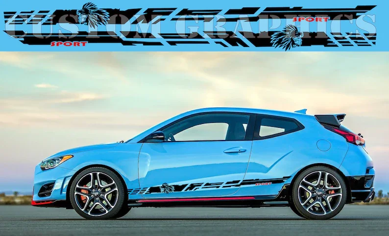 

Vinyl Decal Custom Stickers Graphic kit Compatible with Hyundai Veloster