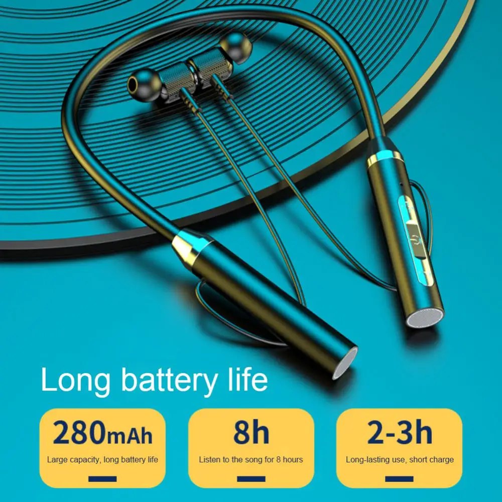 

Wireless Bluetooth 5.2 Earphones Waterproof Neck-mounted Tws Headphones Noise Reduction Stereo Gaming Earbuds Magnetic With Mic