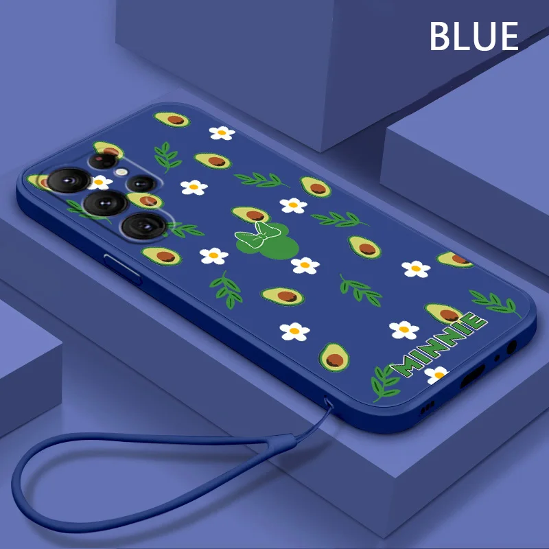 

Avocado Watermelon Mickey Minnie Phone Case For Samsung Galaxy S10 S10e S20 S21 S22 Plus Lite Ultra FE 4G 5G Liquid Rope Cover