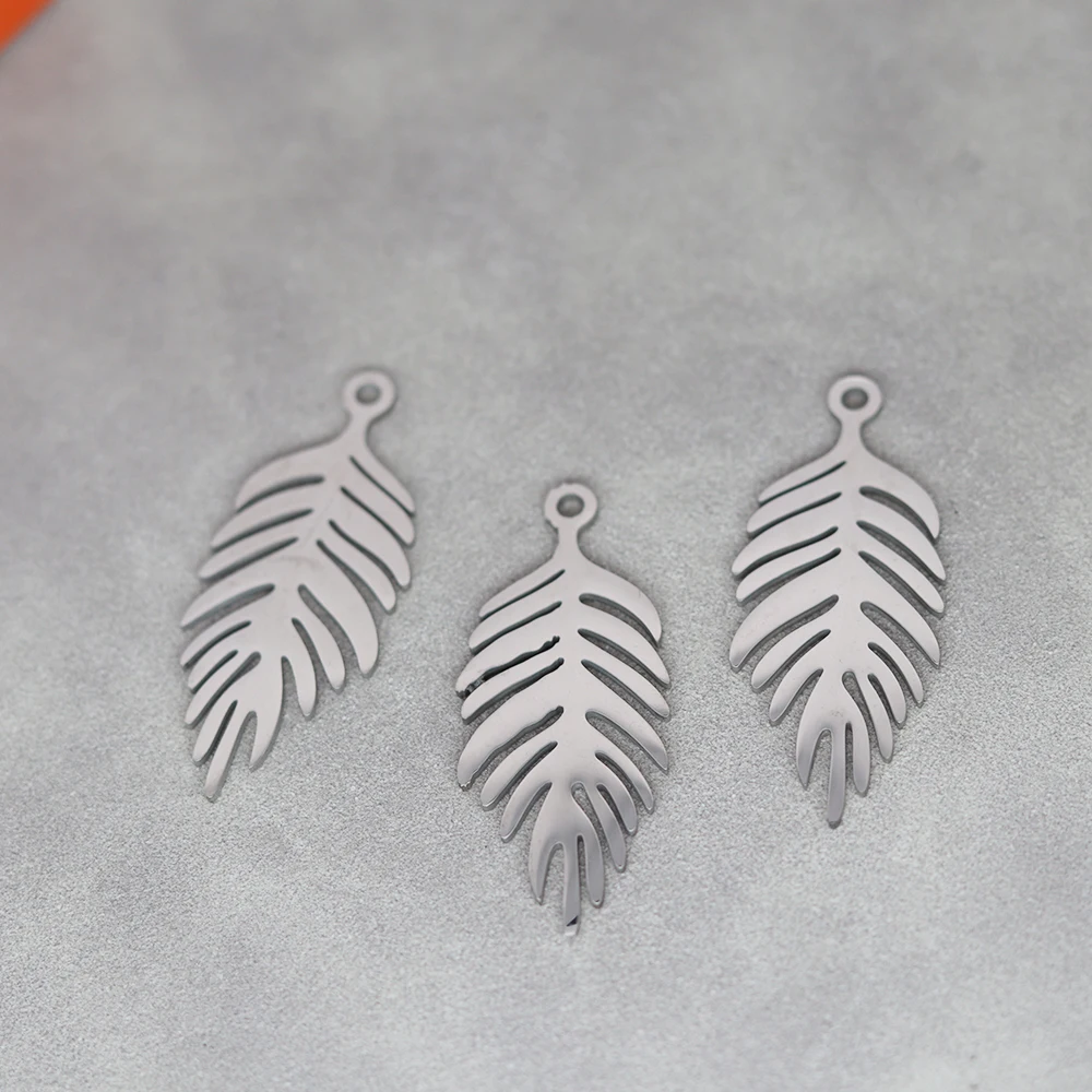 

3pcs/Lot Stainless Steel Geometric Tree Leaves Pendant Accessories For Fashion Jewelry Making DIY Handmade Craft