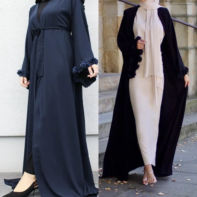 

Muslim Long Dress Female Abaya Middle East Dubai Jalabiya Cardigan Robe Muslim Fashion Abayas for Women Turkish Clothing