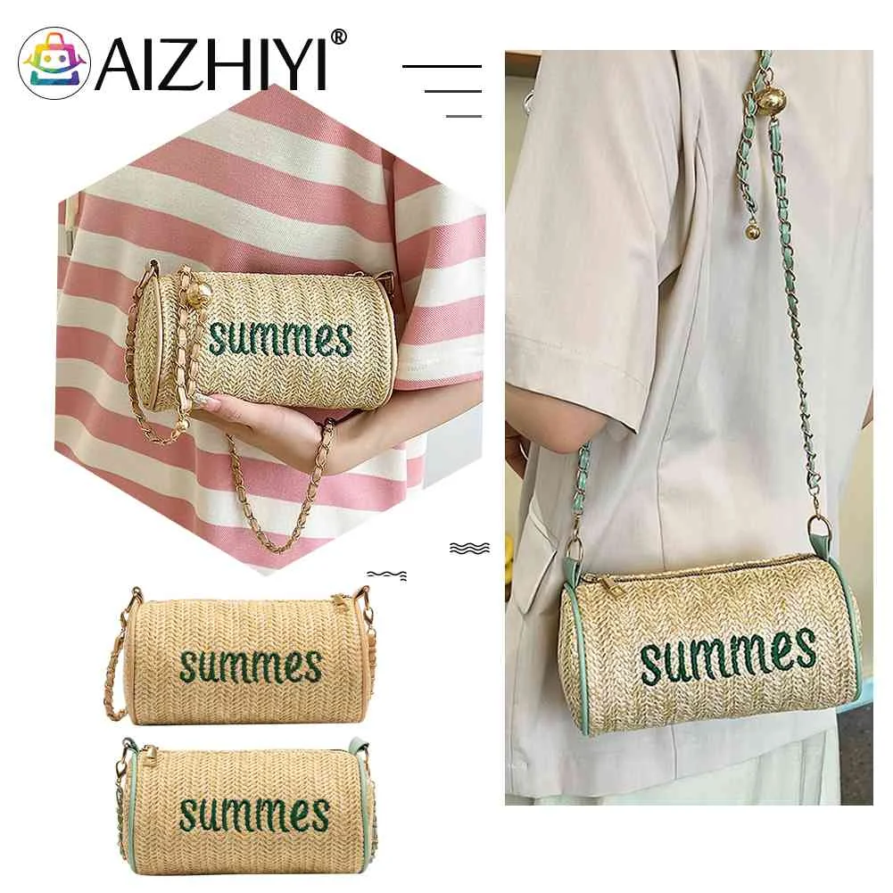 

Cylinder Bag Letters Designer Woven Messenger Bag Shopper Purse Crossbody Pouch for Ladies Girls
