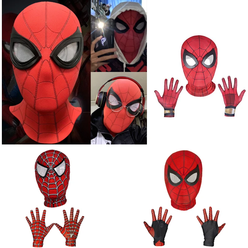 2pcs Gloves + Headgear Marvel Spiderman Costume Mask Deadpool Remy Expedition Spider-man Masks for Aldult Kids Superhero Cosplay