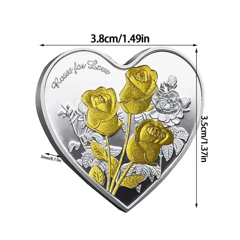 Памятная монета в форме сердца розы памятная коллекция монет I Love You