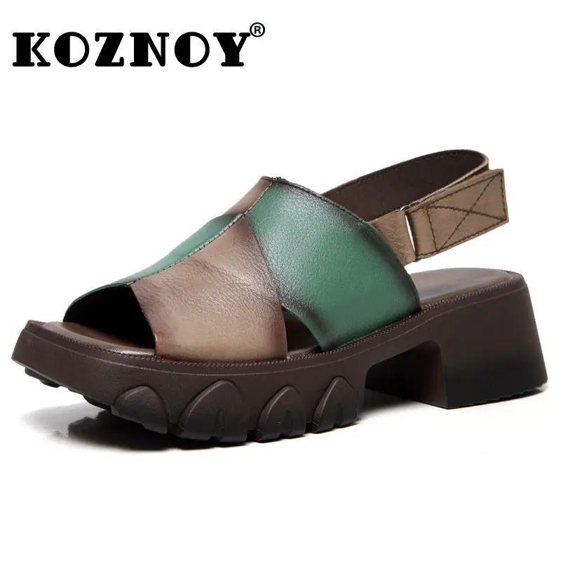 

Женские босоножки на танкетке 5 см с открытым носком, из натуральной кожи