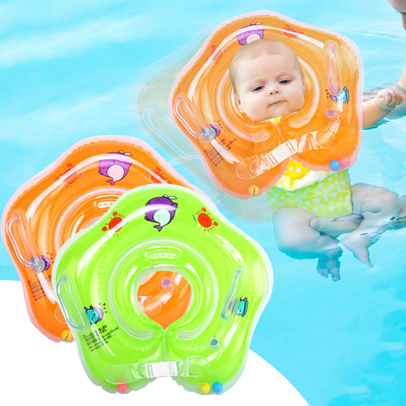 

1PC Newborn Baby Kids Infant Swimming Protector Neck Float Ring Safety Life Buoy Life Saver Neck Collar Swiming Inflatable Tube