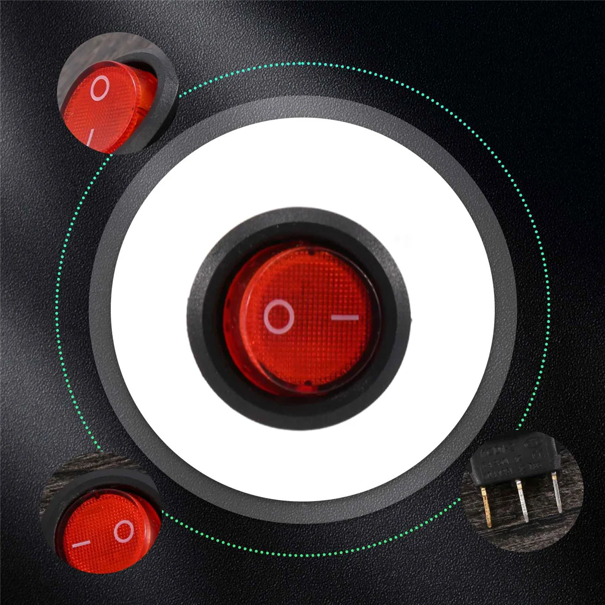 Двухполярный переключатель вкл. Выкл. Красный 3 контакта 220 В