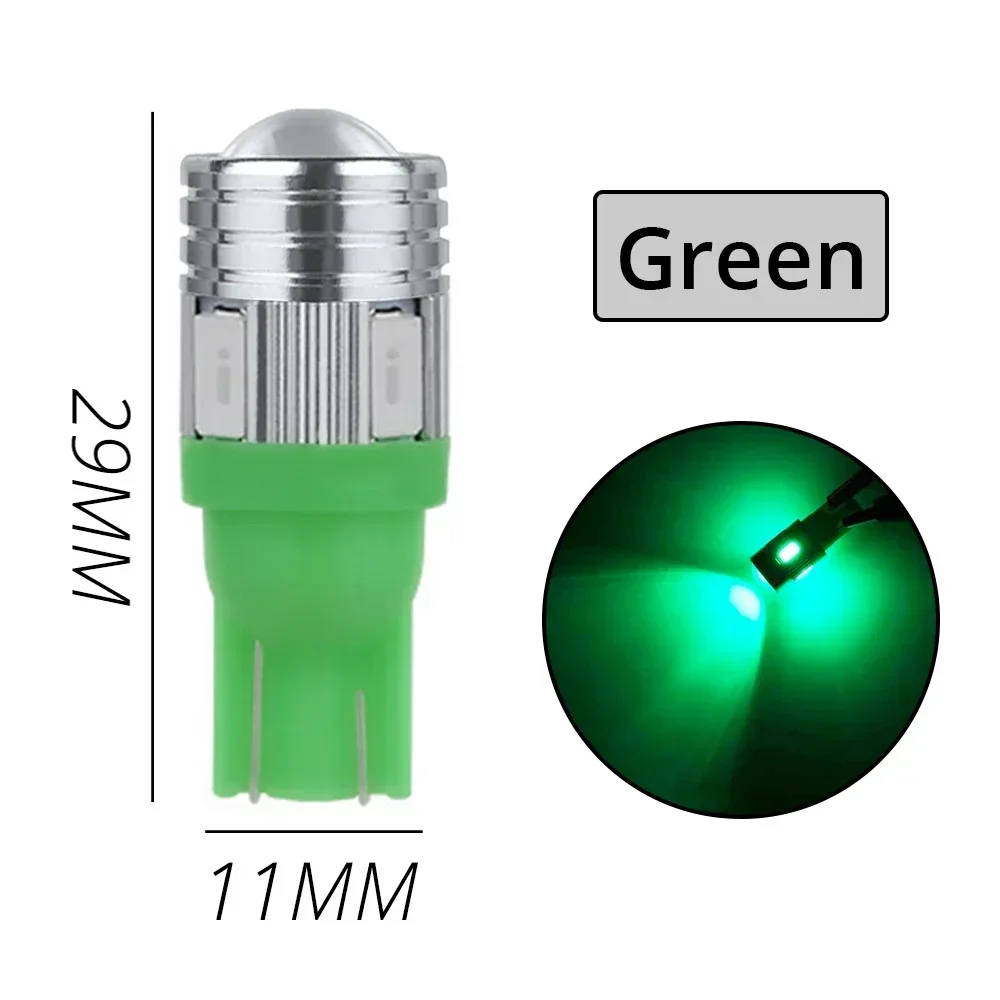 2 шт. T10 W5W Ксеноновый Белый Синий Красный 6SMD 5630 Автомобильный светодиодный резервный фонарь указателя поворота Боковая габаритная лампа Парковочные хвосты купольный фонарь Багажник