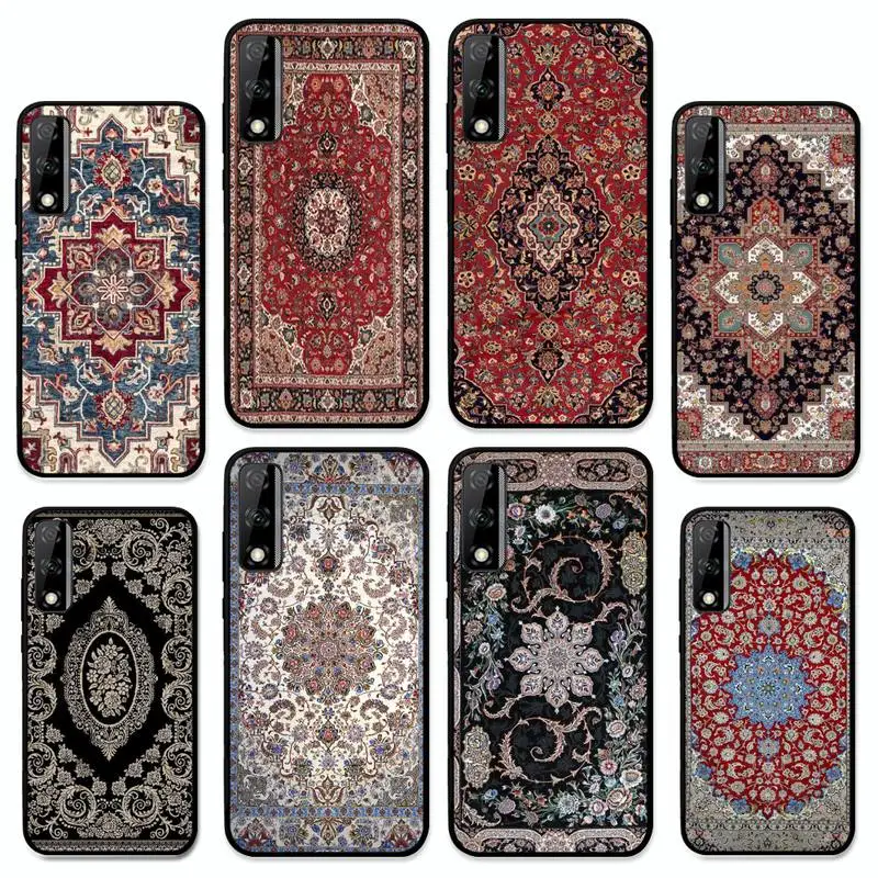

Persian Carpet Floral Pattern Phone Case For Huawei Y9 Y8 Y6 Prime Y7 Pro Y8s Y5 Mate 20 Pro 10 lite Cover
