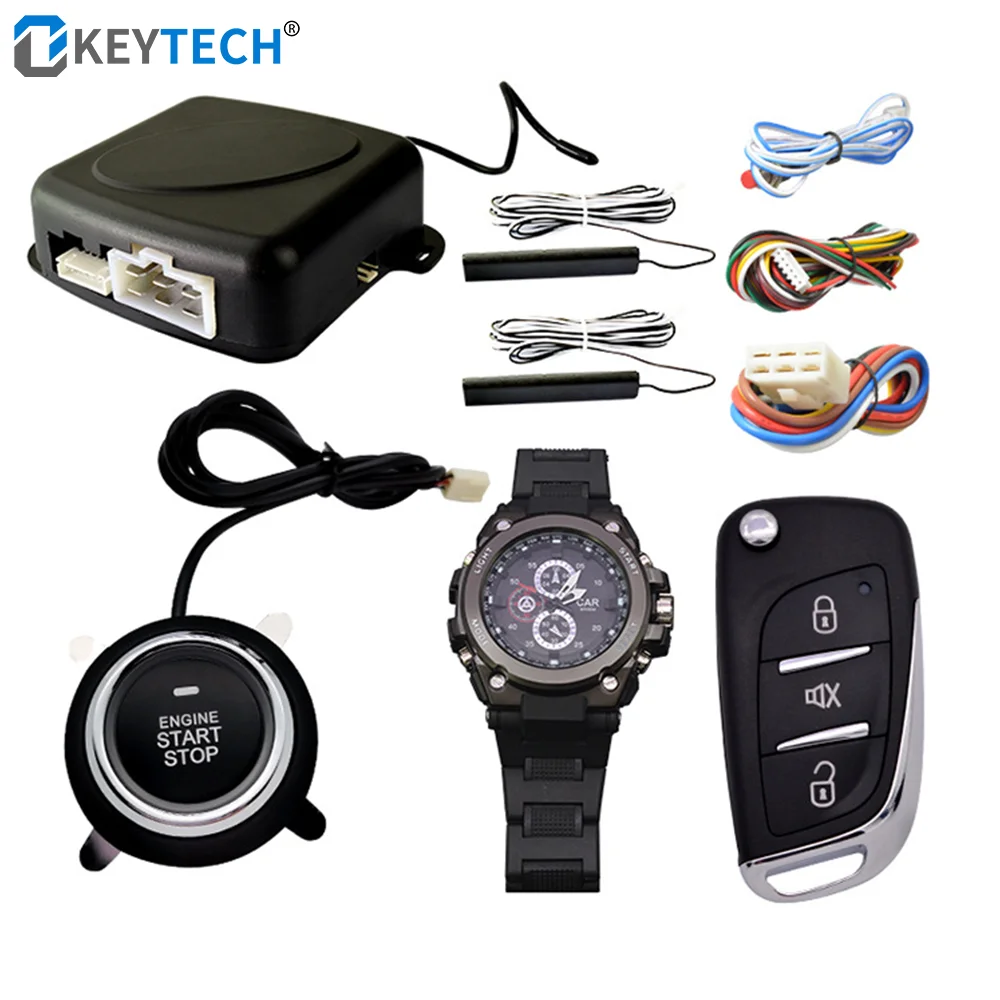 

OkeyTech 12V Smart Watch Remote Control Keyless Entry System Car Remote Start Stop Car Alarm Security Engine Starter