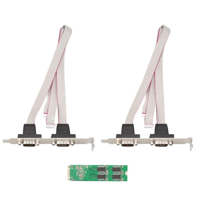 

.2 M-Key to 4 RS232 Serial Port Card Multi-serial Port DB9 Control .2 M-Key