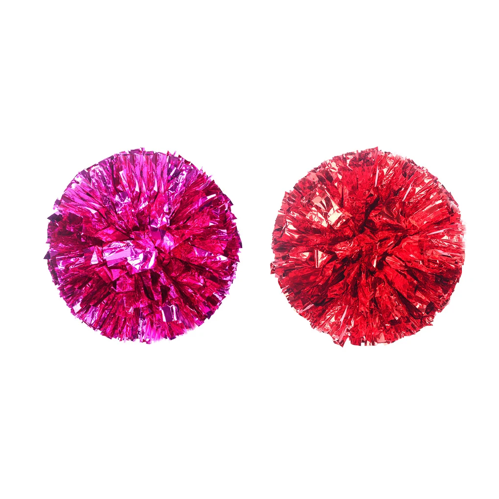 

2 Pieces Cheerleading Hand Ball Sports Competition Cheerleader Props Solid Color Club Gym Stadium Cheering Rose Red