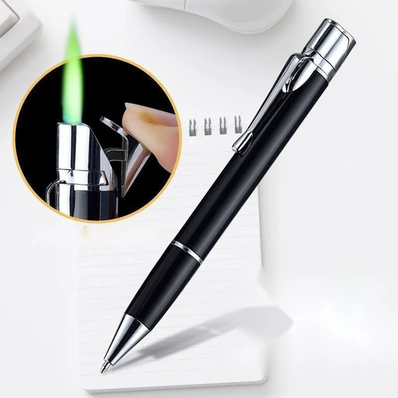 

Ballpoint Pen Creative Gas Lighter Butane Metal Windproof Can Write Men's Small Gift Cigarette Accessories