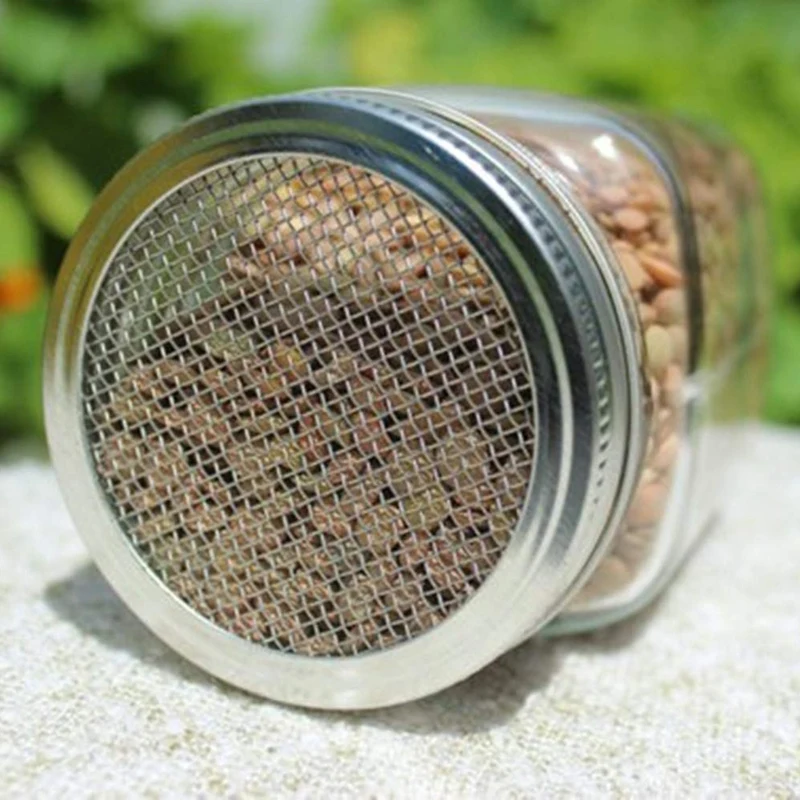 Set Of 3 Stainless Steel Sprouting Jar Lid Kit For Superb Ventilation Fit Wide Mouth Mason Jars Canning Making Orga