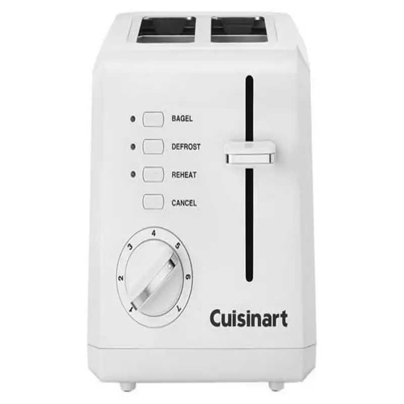 

Compact 2 Slice White Toaster