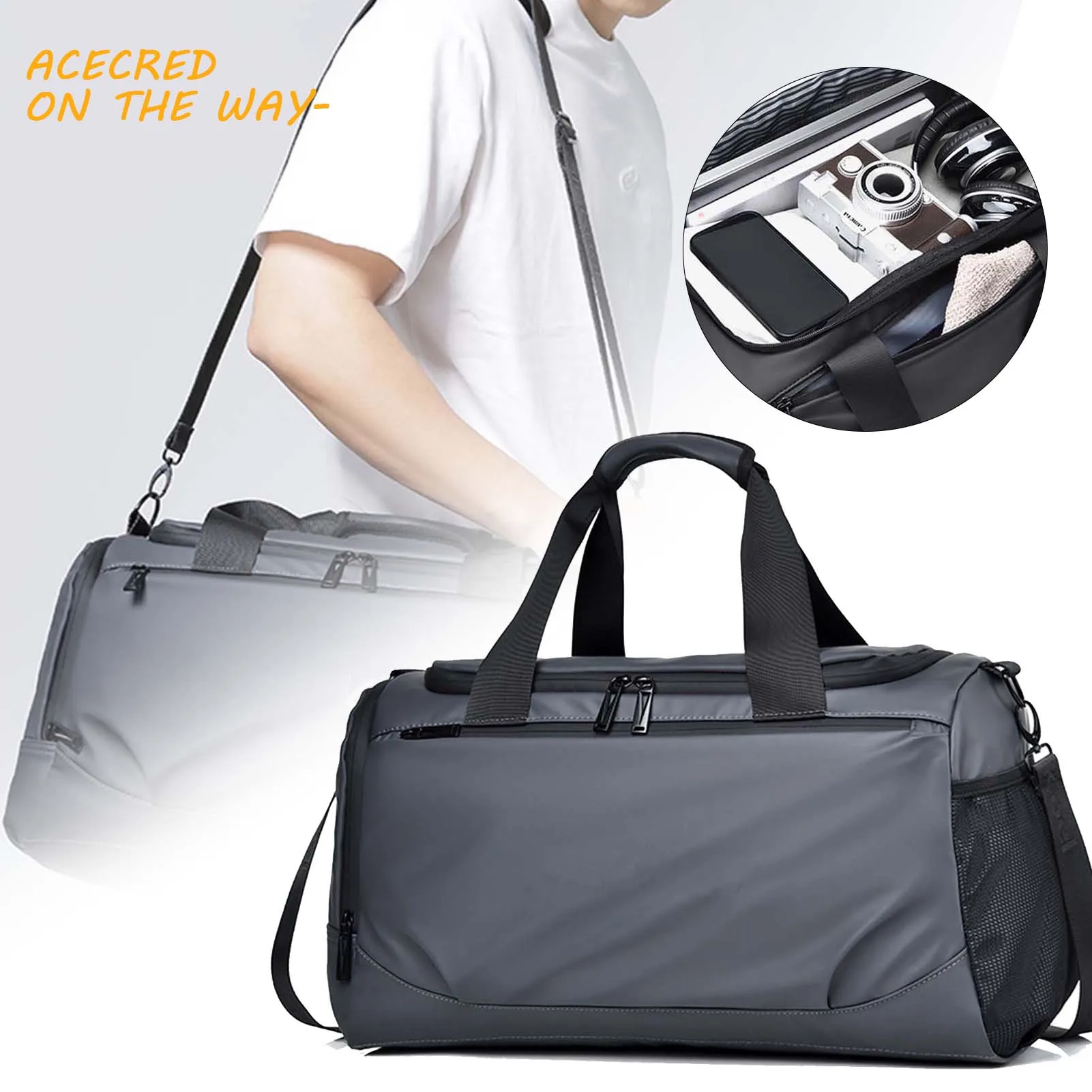 

Personalized Luggage Bag With Shoes Bag Portable Large Capacity Short Trip Sling Pack For Camp Business Trip