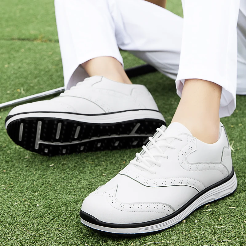 2023 Men's Professional Golf Training Shoes Leather Men's Shoes Waterproof and Non-slip Spikeless Golf Shoes for Men
