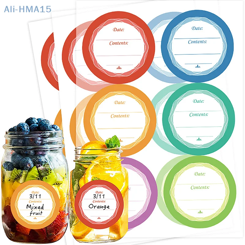 

Spice Label Stickers Round Can Labels Stickers For Cans Jar Lids Colorful Self-Adhesive Waterproof Stickers Removable Date Label
