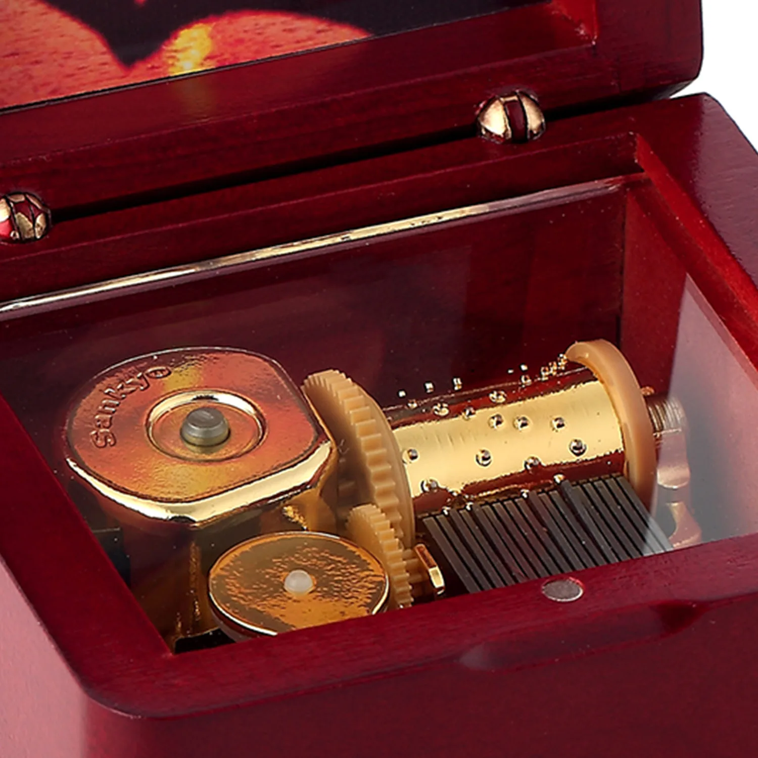 Настраиваемая винно-красная музыкальная шкатулка SOFTALK Rainbow Connection Mini Photo подарок