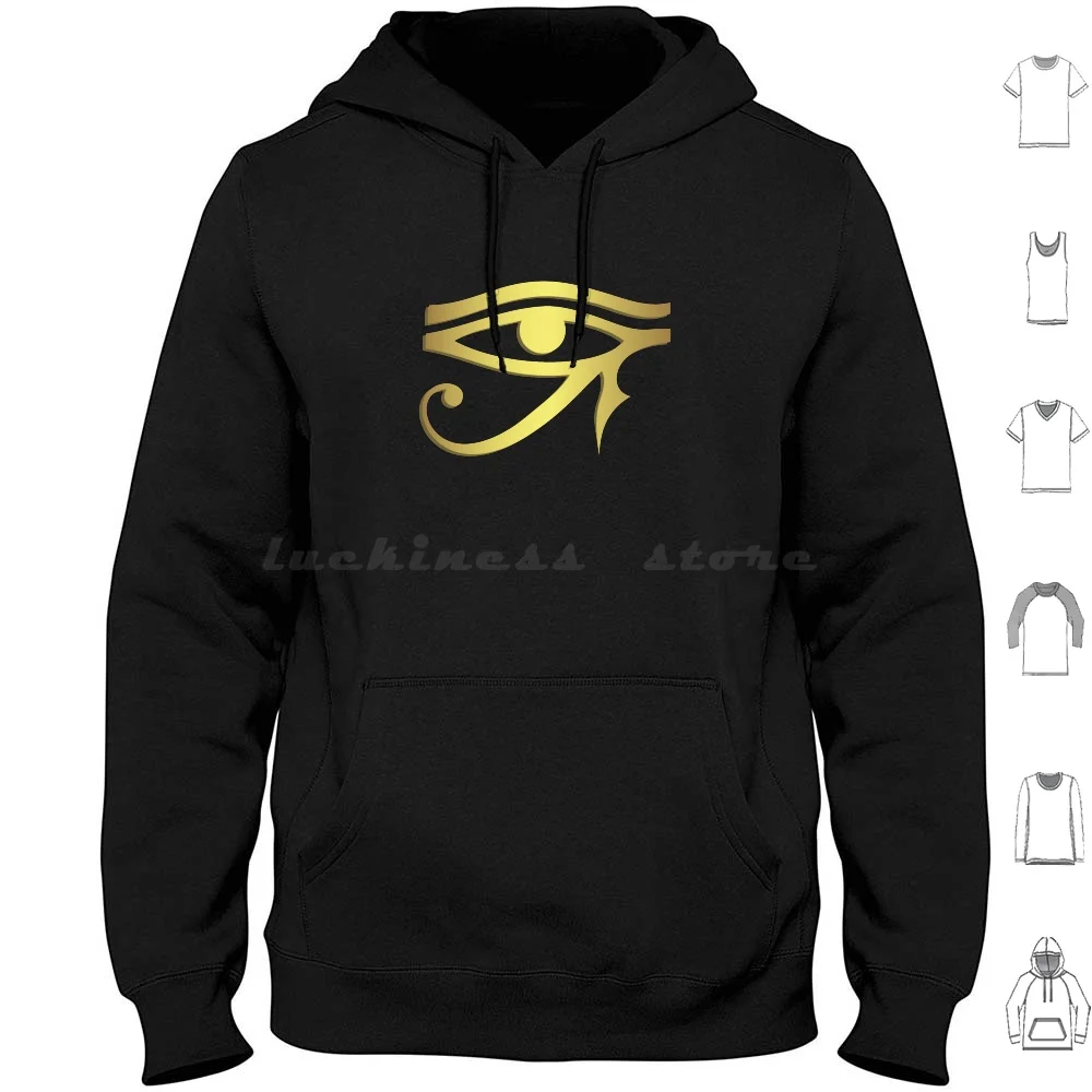 

Eye Of Horus Egyptian Symbol On Black Background Hoodies Long Sleeve Egypt Egyptian Eye Ra Eye Horus Eye Symbol