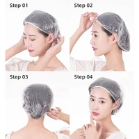 100pcs disposable shower cap strip plastic waterproof thickening hairdressing hotel pe independent packaging disposable bath cap