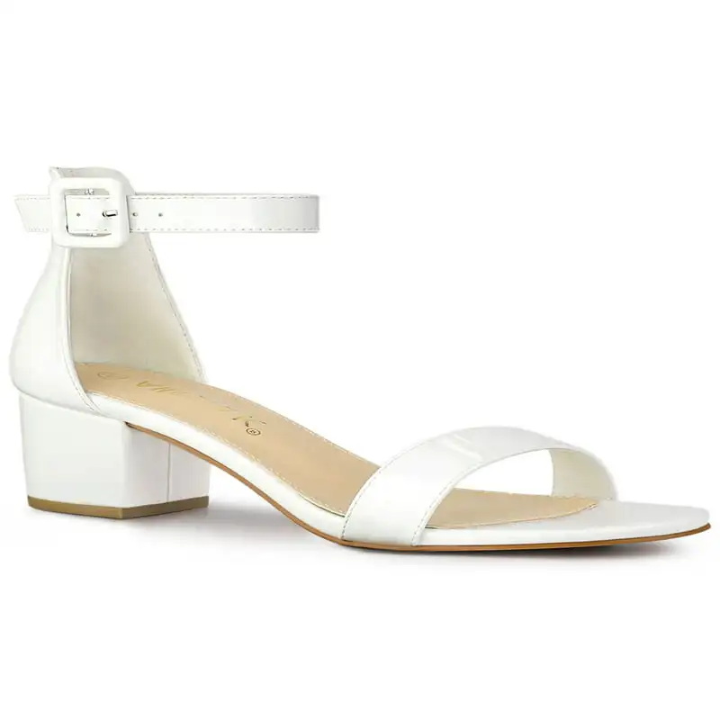 

Women's Open Toe Low Chunky Heel Ankle Strap Sandals