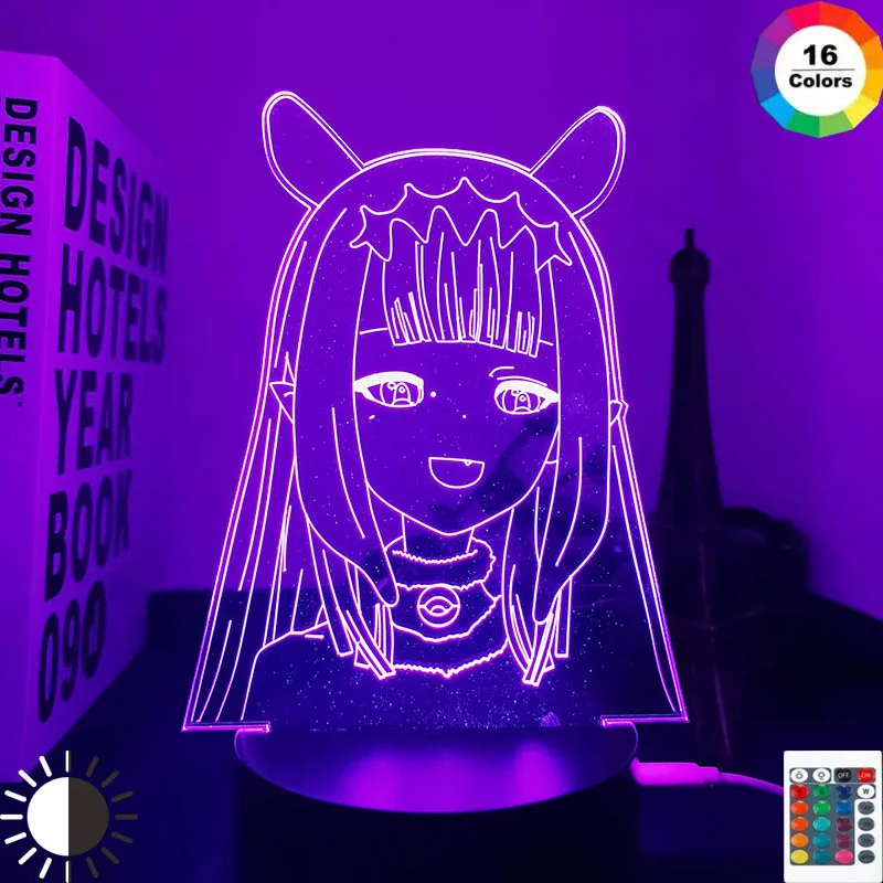 

Светодиодный светильник в стиле аниме Ninomae Ina Nis для спальни, ночсветильник для декора, детский подарок на день рождения, прикроватный 3d-свет...