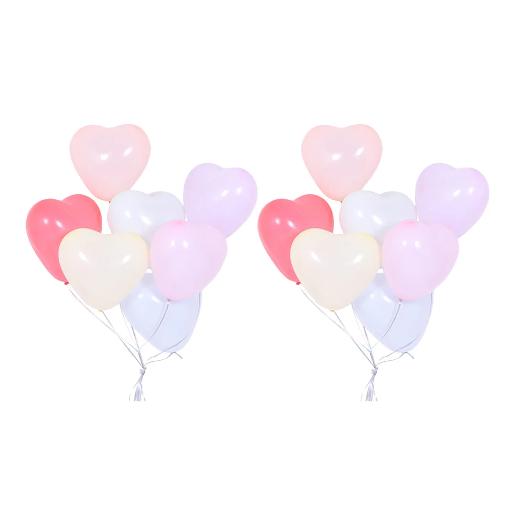 

100 Pcs Party Latex Balloons Heart Shaped Balloons Festival Decorative Balloons
