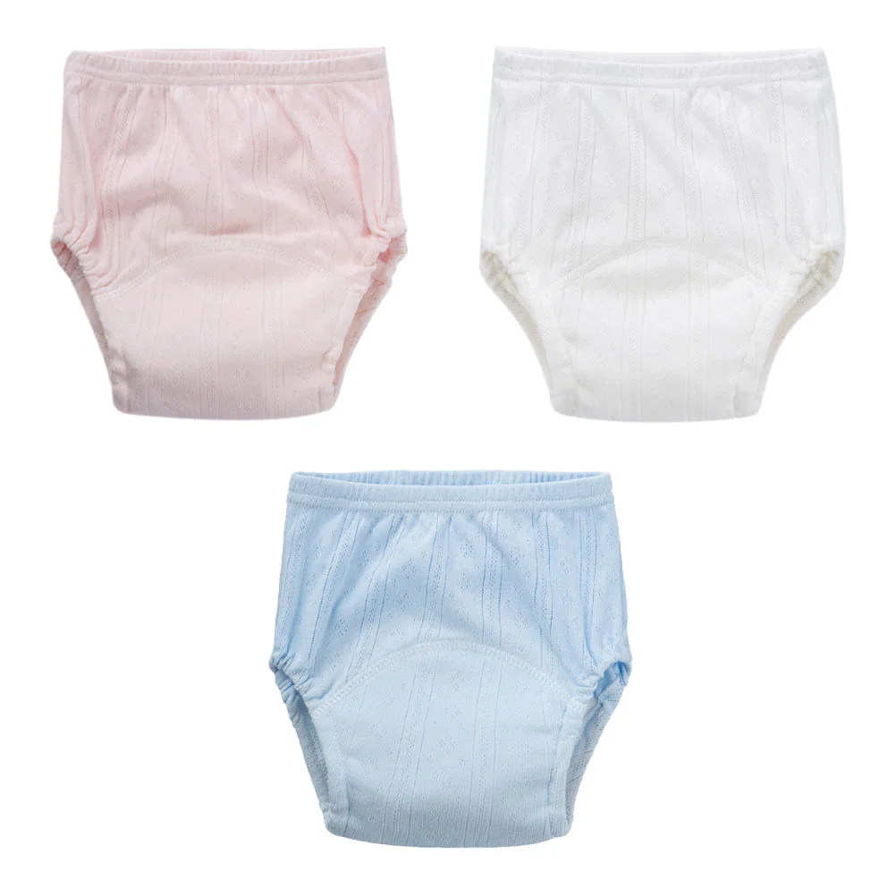 

3pcs Baby Cotton Training Pants Unisex Baby Training Underwear (Assorted Color)