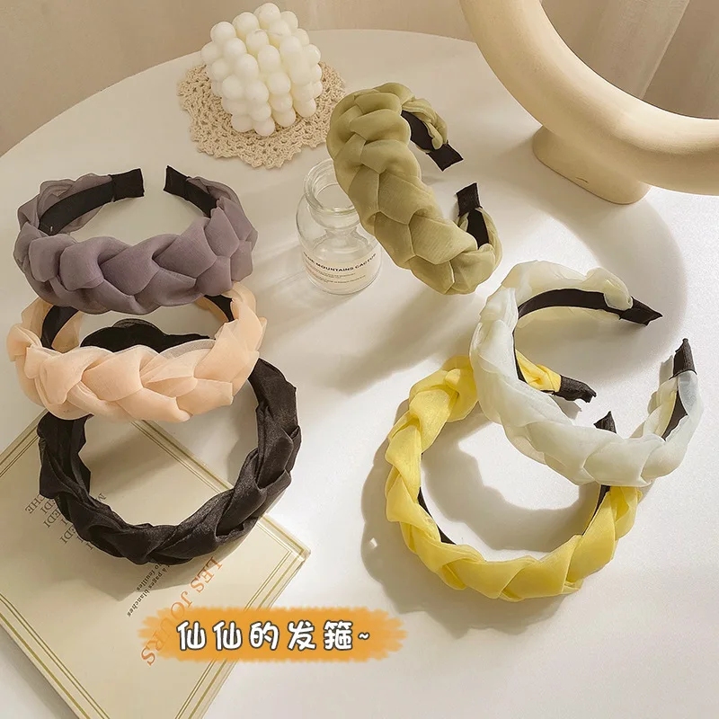 

Organza Lace Hairbands Solid Colors Fabric Hairbands for Women Spring Summer Hair Accessories Girls Fashion Daily Headdress