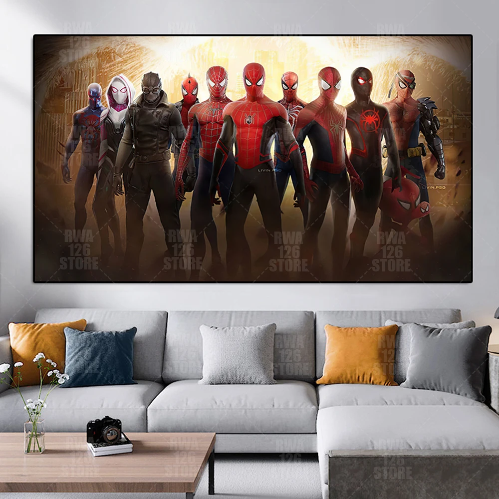 

Spiderman No Way Home Movie Poster Marvel Avengers Anime Spiderman Canvas Painting Superhero Wall Art Living Room Home Decor