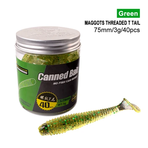 Набор мягких пластиковых приманок Maggots с Т-образным хвостом 5шт