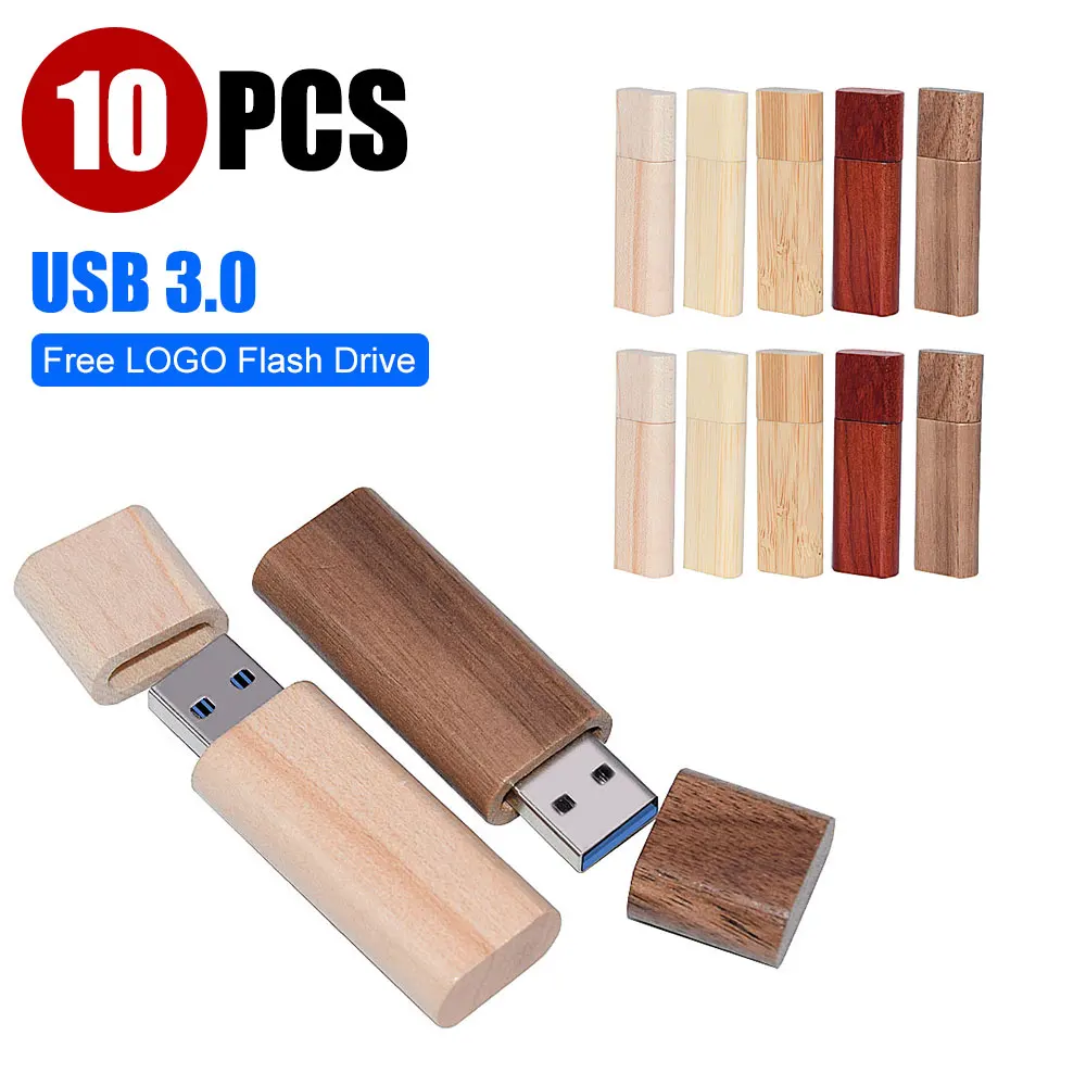 

Флеш-накопитель деревянный с логотипом на заказ, Usb 3,0, 4-64 Гб, 10 шт./партия