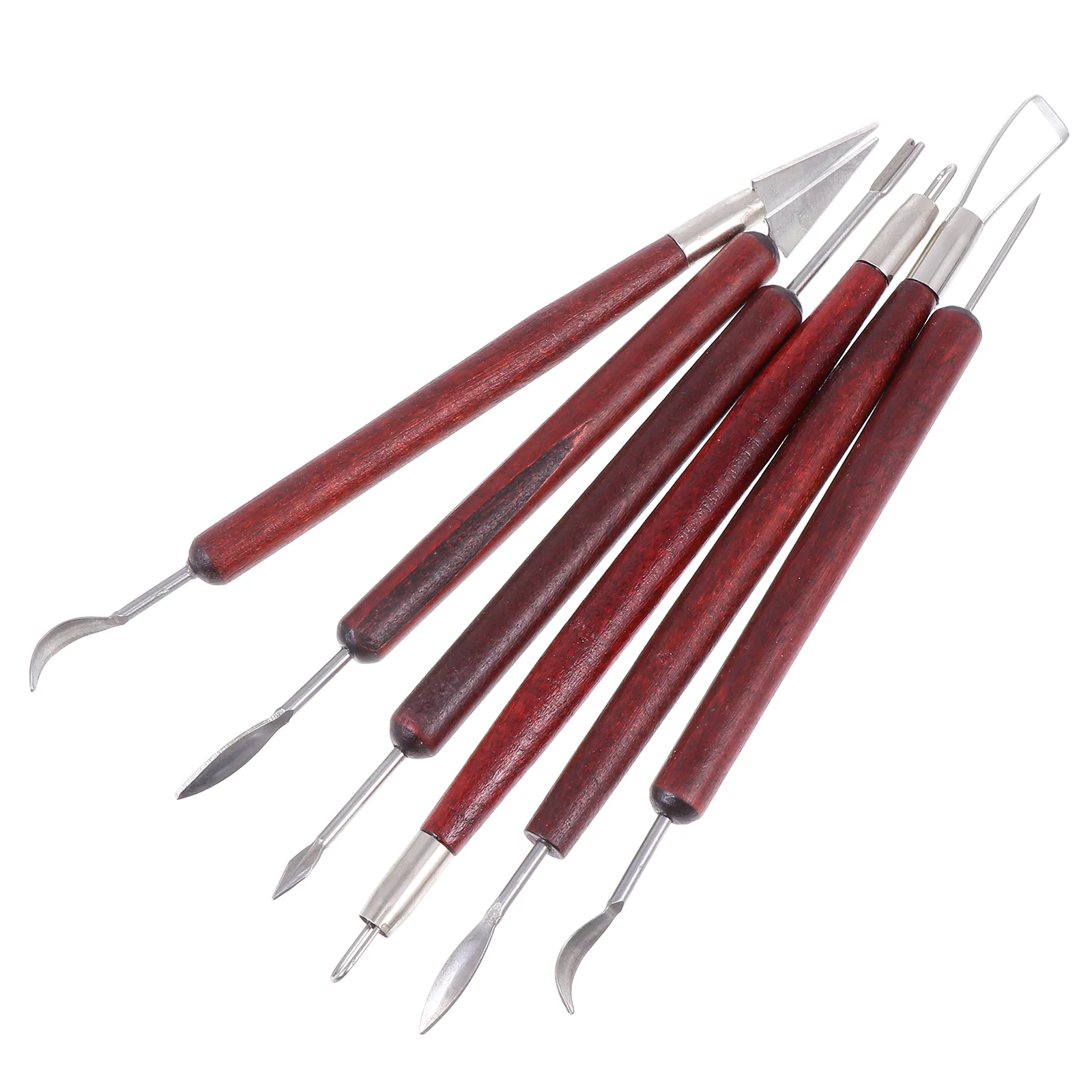 

6 Pcs Clay Tools Stainless Spatula Clay Modelling Tools Pottery Carving Tool Tool Kit Clay Carving Tools Wooden Clay Ceramic