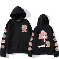 anya anime hoodies spy x family hoodie fashion kawaii streetwear double sided print sweatshirt o neck pullover long sleeve tops