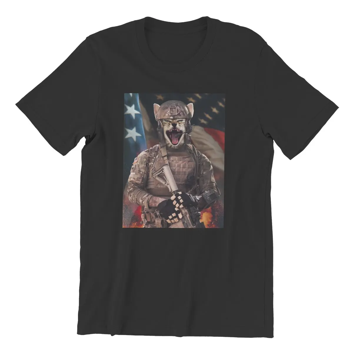 

Men's Cat Army Soldier T Shirts Special Force Fantasy Inspirational Fan Cotton Clothing Funny Short Sleeve Tees Graphic T-Shirt