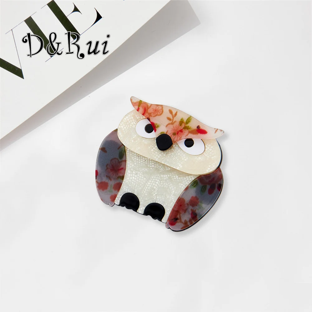 

D&Rui Splicing Acrylic Owl Brooch Kawaii Lapel Pins Fat Bird Fashion Animal Jewelry Accessories Stylish Casual Women Brooch