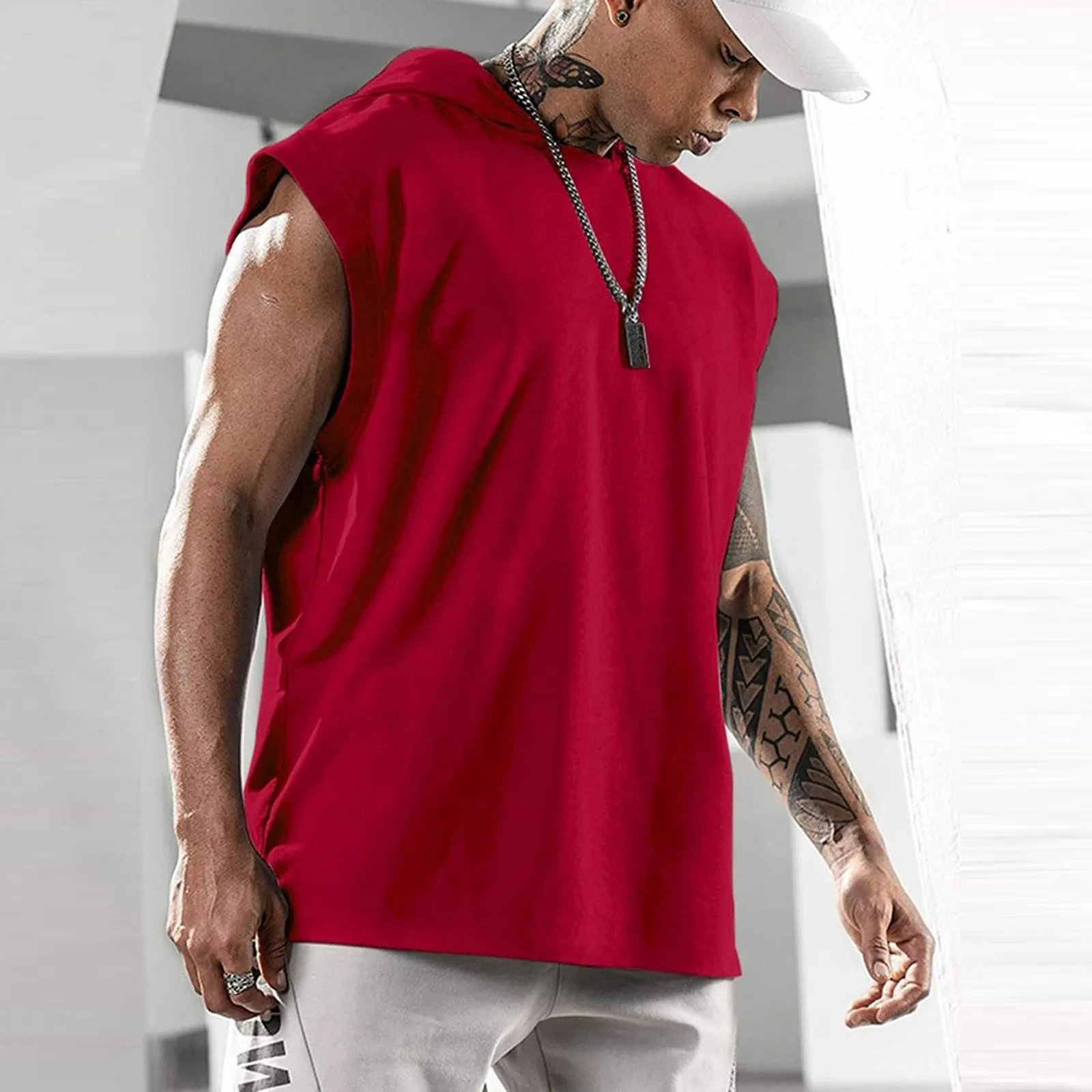 

Mens Tank top Gym Men Fitness Sleeveless TShirt Male Cotton Breathable Fitness Sports Vest Undershirt Gyms Running Vest Men